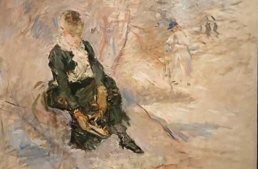 Berthe Morisot - donna con pattini ghiaccio