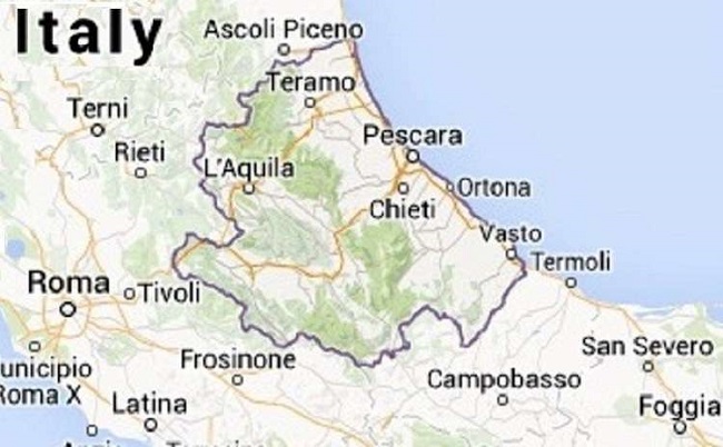 mappa della regione Abruzzo